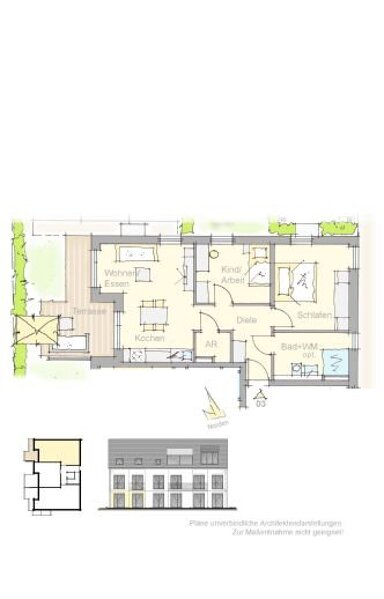 Terrassenwohnung zum Kauf provisionsfrei 589.900 € 3 Zimmer 70,8 m² EG Schobertweg 7 Alterlangen Erlangen 91056