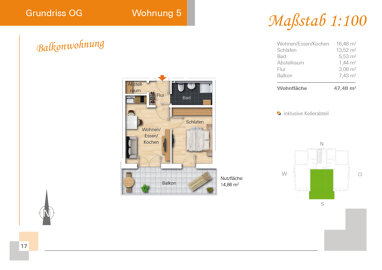 Wohnung zur Miete 500 € 2 Zimmer 50 m² 1. Geschoss Brahmsstr. 3 Roding Roding 93426