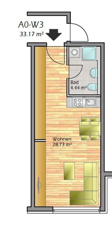 Wohnung zum Kauf 201.300 € 1 Zimmer 33 m² frei ab sofort Tillystraße Burgunderstraße - Napoleonstein Regensburg 93053