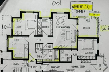 Wohnung zur Miete 875 € 3 Zimmer 83 m² Weygangstraße 24 Öhringen Öhringen 74613
