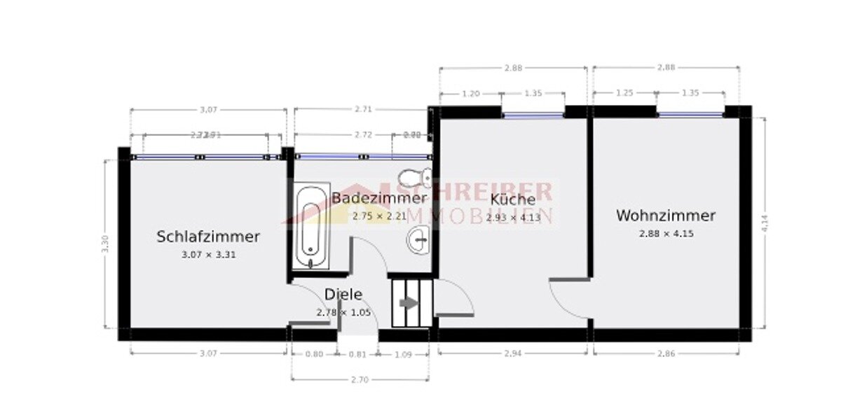 Wohnung zur Miete 420 € 2 Zimmer 45 m² 1. Geschoss Honneroth Altenkirchen 57610