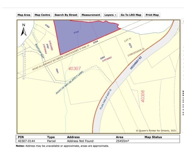 Grundstück zum Kauf provisionsfrei 105.000 € 56.800 m²<br/>Grundstück Blakely Lane Madoc