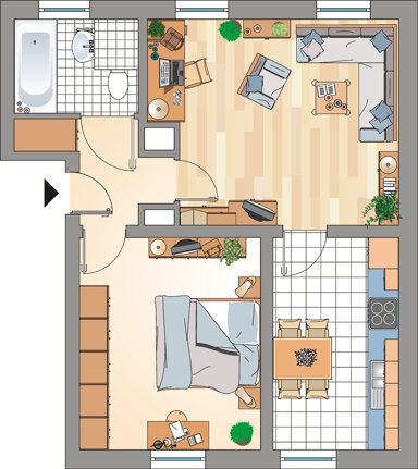 Wohnung zur Miete 349 € 3 Zimmer 47 m² EG frei ab 21.02.2025 Tecklenburger Straße 6 Resser Mark Gelsenkirchen 45892