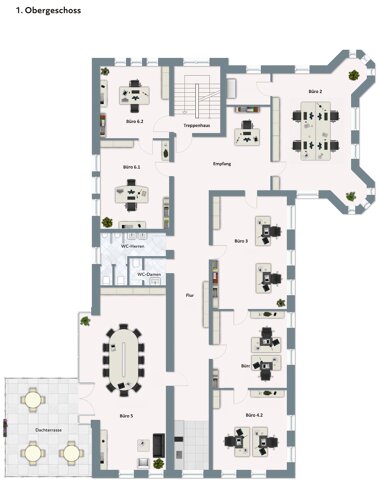 Büro-/Praxisfläche zur Miete Provisionsfrei 520 € 2 Zimmer 42,4 m² Bürofläche Von Hofmann Str.2 Bladenhorst Castrop-Rauxel 44579