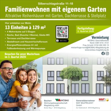 Haus zur Miete 1.548 € 4 Zimmer 129 m² 100 m² Grundstück frei ab 01.05.2026 Silberschlagstr. 13 - 18 Neustädter Feld Ost Magdeburg 39128