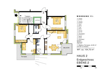 Wohnung zur Miete 1.308,75 € 4 Zimmer 104,7 m² Wolfhagener Straße 57 Wermelskirchen Wermelskirchen 42929