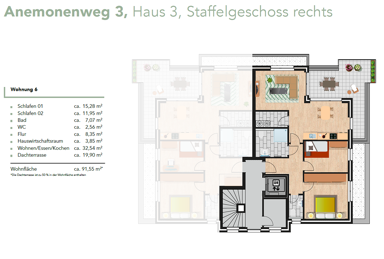 Penthouse zum Kauf provisionsfrei 351.500 € 3 Zimmer 91,5 m² Lotte Lotte 49504