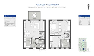 Reihenmittelhaus zum Kauf Provisionsfrei 554.000 € 4 Zimmer 120 m² 126 m² Grundstück Schillerallee 30 Falkenhagen Falkensee 14612