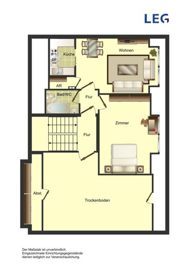 Wohnung zur Miete 358 € 2 Zimmer 41 m² 2. Geschoss frei ab 16.07.2024 Grimmstraße 16 Mitte Kamen 59174
