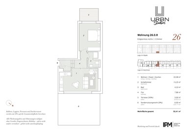 Wohnung zum Kauf Provisionsfrei 341.000 € 2 Zimmer 52,4 m² Erdgeschoss Washingtonallee 26 Horn Hamburg 22111
