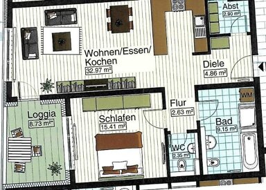 Wohnung zur Miete 930 € 2 Zimmer 74,6 m² 2. Geschoss Stadtmitte Neu-Ulm 89231