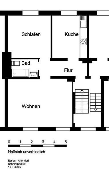 Wohnung zur Miete 429 € 2,5 Zimmer 57,8 m² 1. Geschoss Schölerpad 69 Altendorf Essen 45143