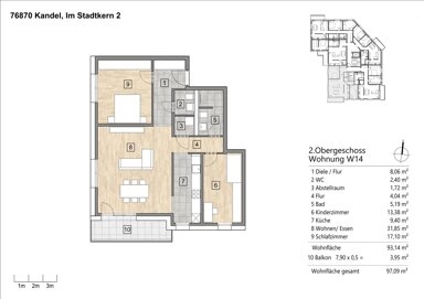 Wohnung zum Kauf provisionsfrei 471.000 € 3 Zimmer 97,1 m² 3. Geschoss Kandel 76870