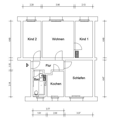 Wohnung zur Miete 375 € 4 Zimmer 70 m² 2. Geschoss Am Leinawald 38 Klausa Nobitz 04603