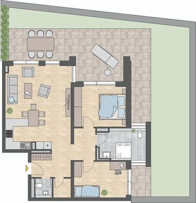 Wohnung zur Miete 1.230 € 3 Zimmer 102,5 m² 2. Geschoss Tuttlingen Tuttlingen 78532