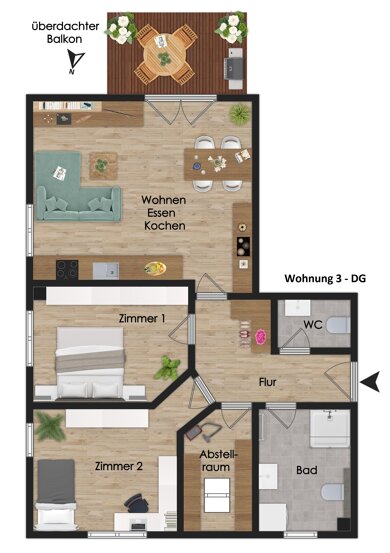 Wohnung zum Kauf provisionsfrei 291.000 € 3 Zimmer 87 m² Klein Meckelsen Klein Meckelsen 27419