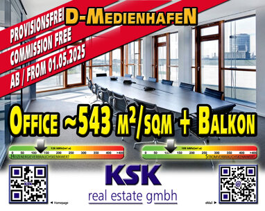 Bürofläche zur Miete Provisionsfrei 22,50 € 543,2 m² Bürofläche Unterbilk Düsseldorf 40219