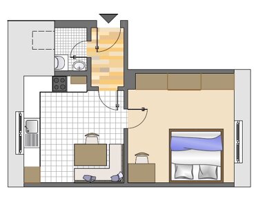 Wohnung zur Miete 289 € 1 Zimmer 36,5 m² 2. Geschoss Hasseler Weg 8 Westerholt Herten 45701