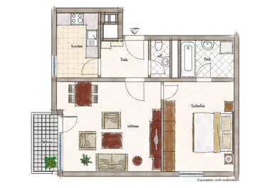 Wohnung zur Miete 780 € 2 Zimmer 56 m² Renningen Renningen 71272