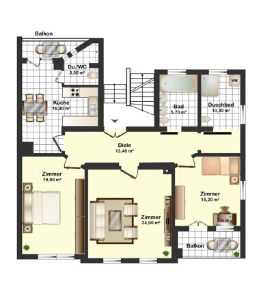 Wohnung zur Miete 965 € 3 Zimmer 110 m² Erdgeschoss Heinrich-Heine-Straße 4 Wilsdruff Wilsdruff 01723