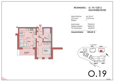 Wohnung zur Miete 710 € 2 Zimmer 53 m² Much Much 53804