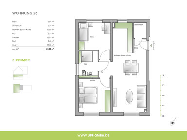 Wohnung zur Miete 780 € 3 Zimmer 67 m² EG frei ab sofort Kleinbottwarerstr. 9 Großbottwar Großbottwar 71723