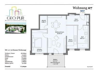 Wohnung zur Miete 889 € 2 Zimmer 77 m² 1. Geschoss Alte Brauerei 2 Georgensgmünd Georgensgmünd 91166