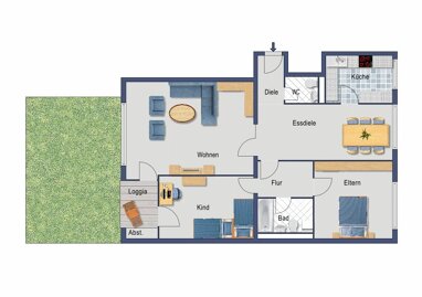Wohnung zum Kauf Provisionsfrei 320.000 € 3 Zimmer 100 m² Erdgeschoss Ignystraße 6 Weiden Köln 50858