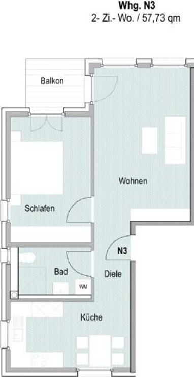 Wohnung zur Miete 580 € 2 Zimmer 57,7 m² 2. Geschoss Nonnengasse 13 Kernstadt Calw 75365
