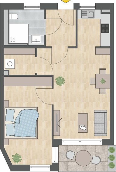 Wohnung zum Kauf Provisionsfrei 407.000 € 2 Zimmer 57,9 m² Renningen Renningen 71272