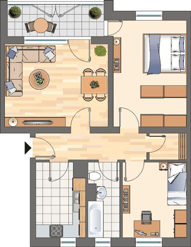 Wohnung zur Miete 459 € 3,5 Zimmer 69,2 m² 2. Geschoss Dresdener Straße 23 Deininghausen Castrop-Rauxel 44577