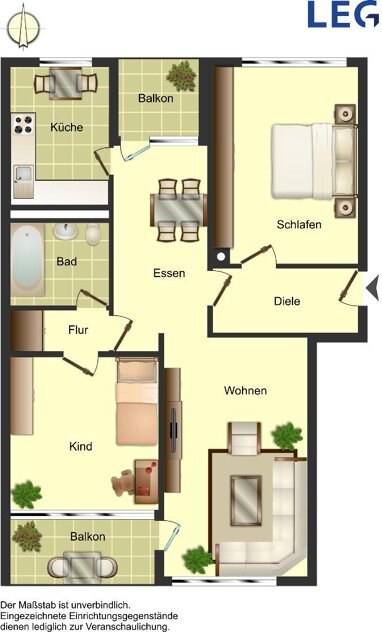 Wohnung zur Miete 819 € 3,5 Zimmer 84,3 m² 2. Geschoss Westtangente 39 West Ratingen 40880