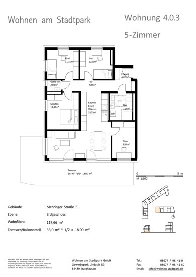 Wohnung zum Kauf provisionsfrei als Kapitalanlage geeignet 655.000 € 5 Zimmer 117,7 m² Mehringer Straße 3 Burghausen Burghausen 84489