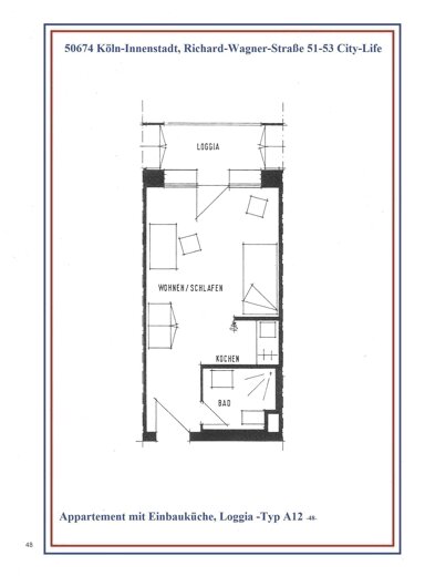 Wohnung zum Kauf 156.000 € 1 Zimmer 26 m² 3. Geschoss Richard-Wagner-Straße 51 Neustadt - Süd Köln 50674