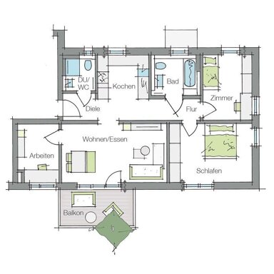 Wohnung zum Kauf provisionsfrei 498.771 € 3,5 Zimmer 83,7 m² 1. Geschoss frei ab 31.03.2026 Am Klosterholz 18 Steudach Erlangen 91056