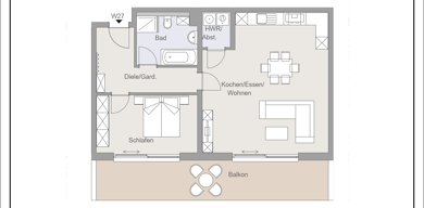 Wohnung zur Miete 1.128 € 2 Zimmer 85,5 m² 1. Geschoss Erzgebirgstrasse 12/14 Niederndorf Waldkraiburg 84478