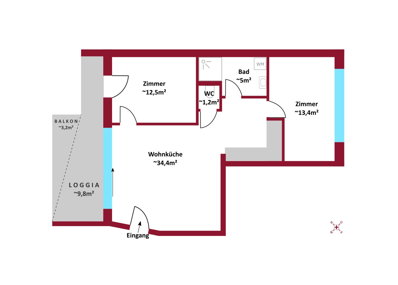 Wohnung zum Kauf 549.600 € 3 Zimmer 66,5 m²<br/>Wohnfläche Wien 1160