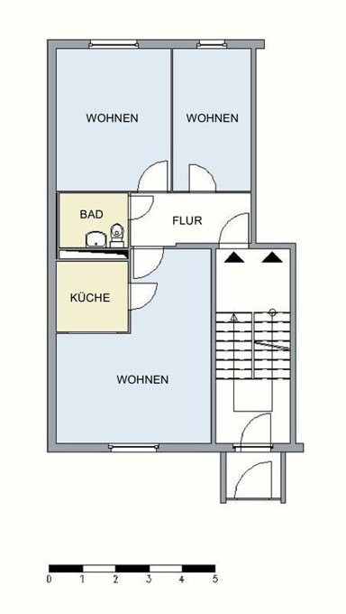 Wohnung zur Miete 250 € 3 Zimmer 60 m² 4. Geschoss Reitbahnweg 68 Reitbahnviertel Neubrandenburg 17034