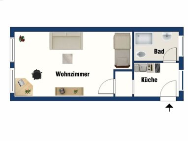 Apartment zur Miete 400 € 1 Zimmer 32,2 m² 1. Geschoss frei ab sofort Innenstadt Fulda 36037