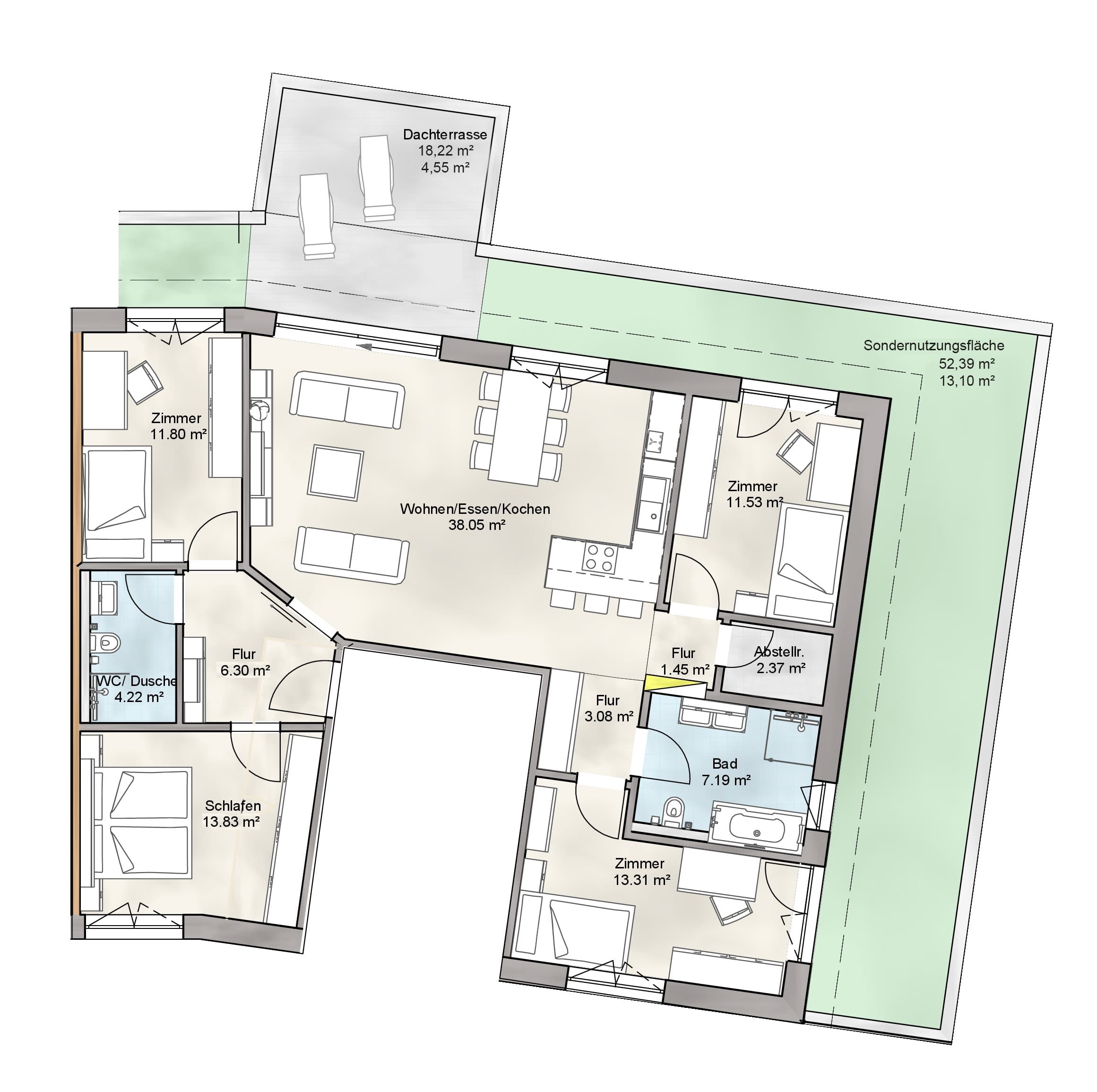Penthouse zum Kauf Provisionsfrei 699.000 € 5 Zimmer 130,9 m²<br/>Wohnfläche 2. Stock<br/>Geschoss Binzen 79589