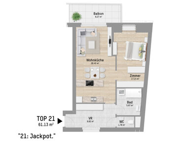 Wohnung zum Kauf 439.900 € 2 Zimmer 61 m² Pastorstraße 28 Wien 1210