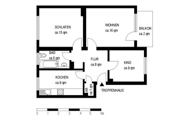 Wohnung zur Miete 447 € 3,5 Zimmer 65,6 m² 2. Geschoss Wanne - Süd Herne 44652