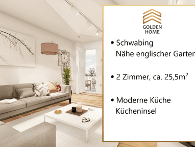 Apartment zum Kauf 310.000 € 2 Zimmer 25,5 m² Erdgeschoss Schwabing - Ost München 80802