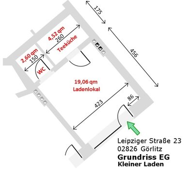 Büro-/Praxisfläche zur Miete Provisionsfrei 150 € 1 Zimmer 26,2 m² Bürofläche Leipziger Str. 23 Innenstadt Görlitz 02826