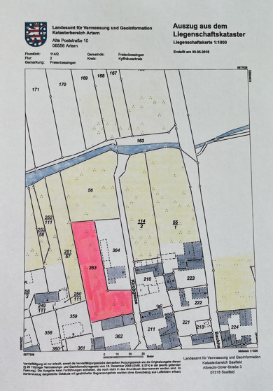 Landwirtschaftliche Fläche zum Kauf 15.000 € 1.721 m² Freienbessingen 99713