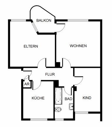 Wohnung zur Miete 419 € 3 Zimmer 64,1 m² Erdgeschoss Wiebringhausstraße 21 Hassel Gelsenkirchen 45896