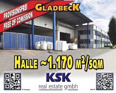 Lagerhalle zur Miete provisionsfrei 1.170 m² Lagerfläche teilbar von 1.170 m² bis 1.728 m² Ellinghorst Gladbeck 45964