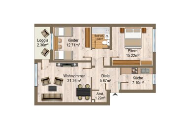 Wohnung zum Kauf Provisionsfrei 430.000 € 3 Zimmer 67 m² 3. Geschoss Unterhaching 82008