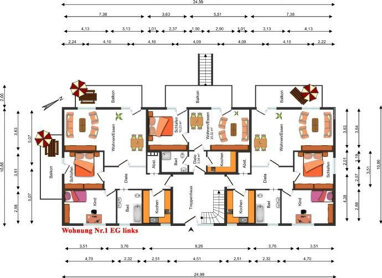 Wohnung zur Miete 700 € 3 Zimmer 95 m² Erdgeschoss Hallwanger Str. 17 Grüntal Freudenstadt 72250