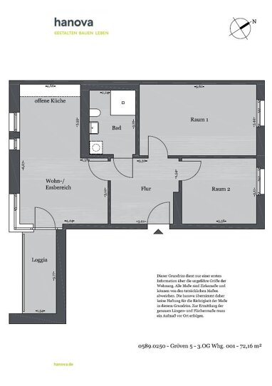 Wohnung zur Miete 942,41 € 3 Zimmer 72,2 m² 3. Geschoss Gröven 5 Bemerode Hannover 30539